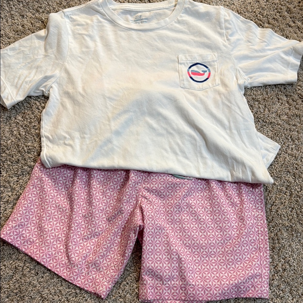 Kids Pajamas Set - White and Pink